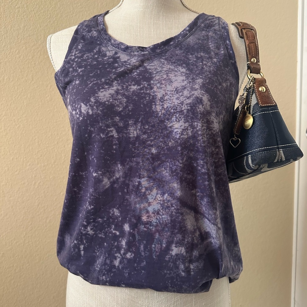 All in Motion Purple Patterned Tank Top
